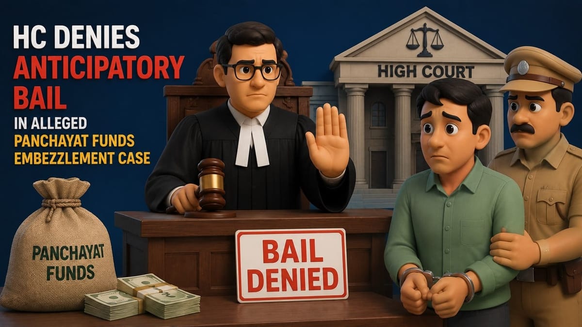 HC Denies Anticipatory Bail in Alleged Panchayat Funds Embezzlement Case
