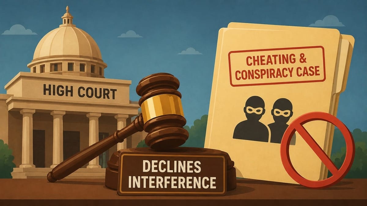 High Court Declines Interference in Cheating and Conspiracy Case