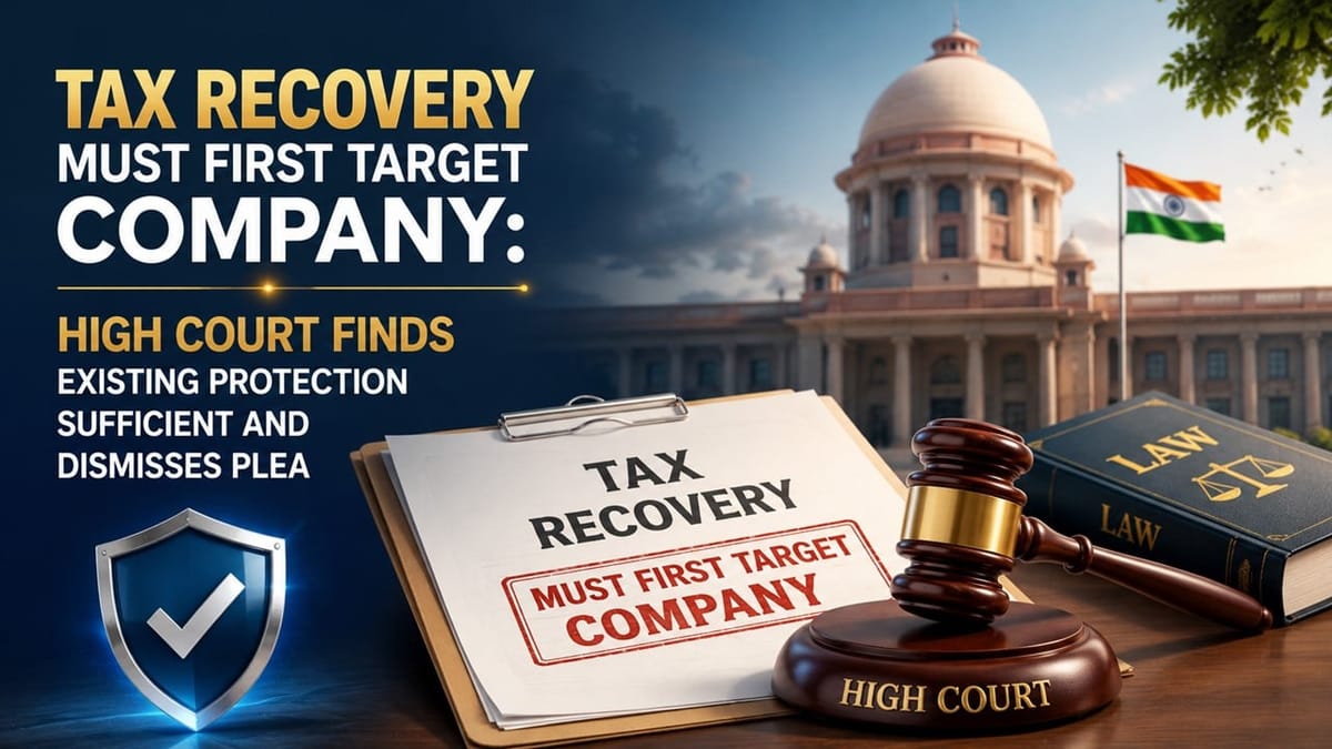 Tax Recovery Must First Target Company: High Court Finds Existing Protection Sufficient and Dismisses Plea