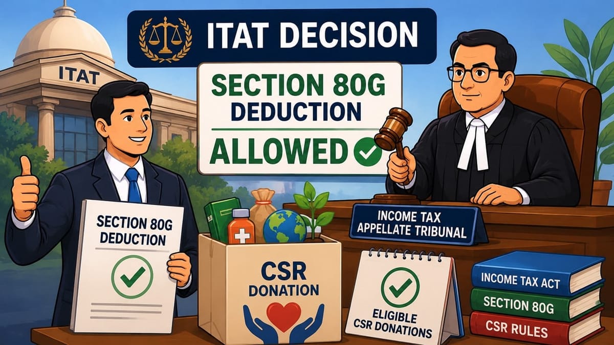 Income Tax: ITAT Allows Section 80G Deduction on Eligible CSR Donations