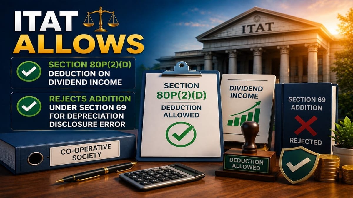 Cooperative Bank Claimed Rs. 2.22 Crore Dividend Exemption Under Wrong Section; ITAT Allows Deduction Under Section 80P(2)(d)