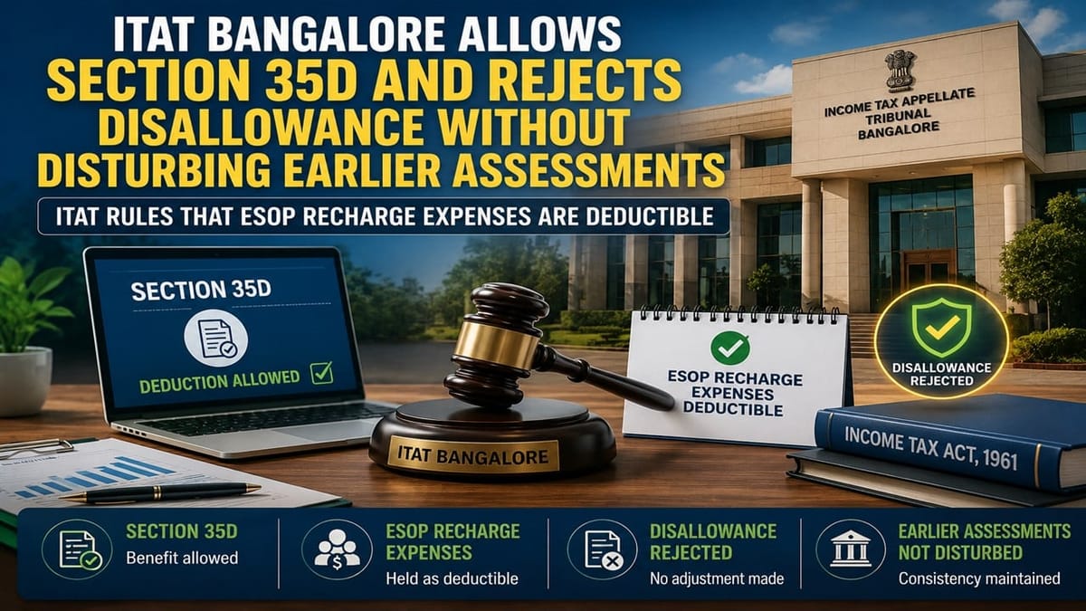 ITAT Bangalore Allows Section 35D and Rejects Disallowance Without Disturbing Earlier Assessments