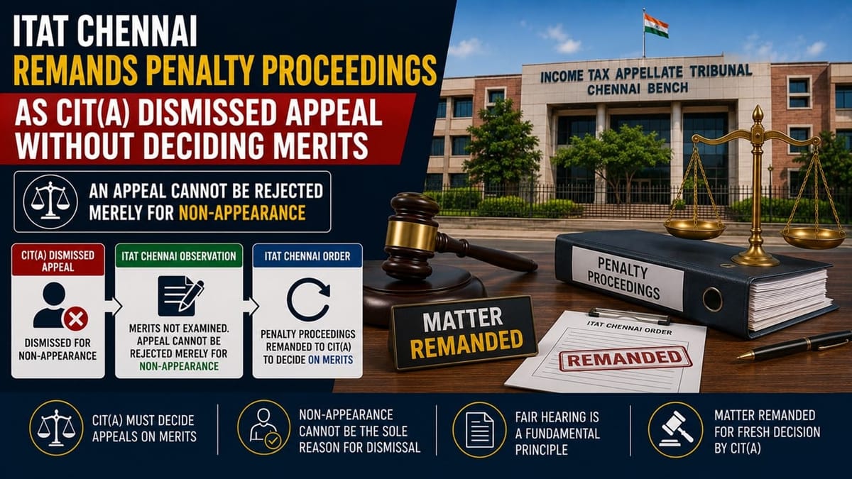 ITAT Remands Section 270A Penalty Appeal, Holds CIT(A) Must Decide Matter on Merits Instead of Dismissing for Non-Prosecution
