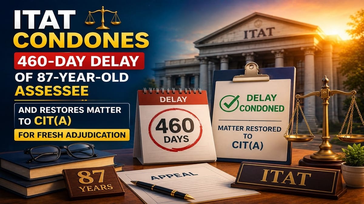 87-Year-Old Taxpayer Filed Appeal 460 Days Late Due to Health Issues; ITAT Condones Delay and Restores Matter to CIT(A)