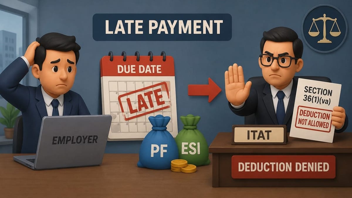 ITAT: Employees’ PF/ESI Contributions Paid Late Cannot Claim Deduction Under Income Tax