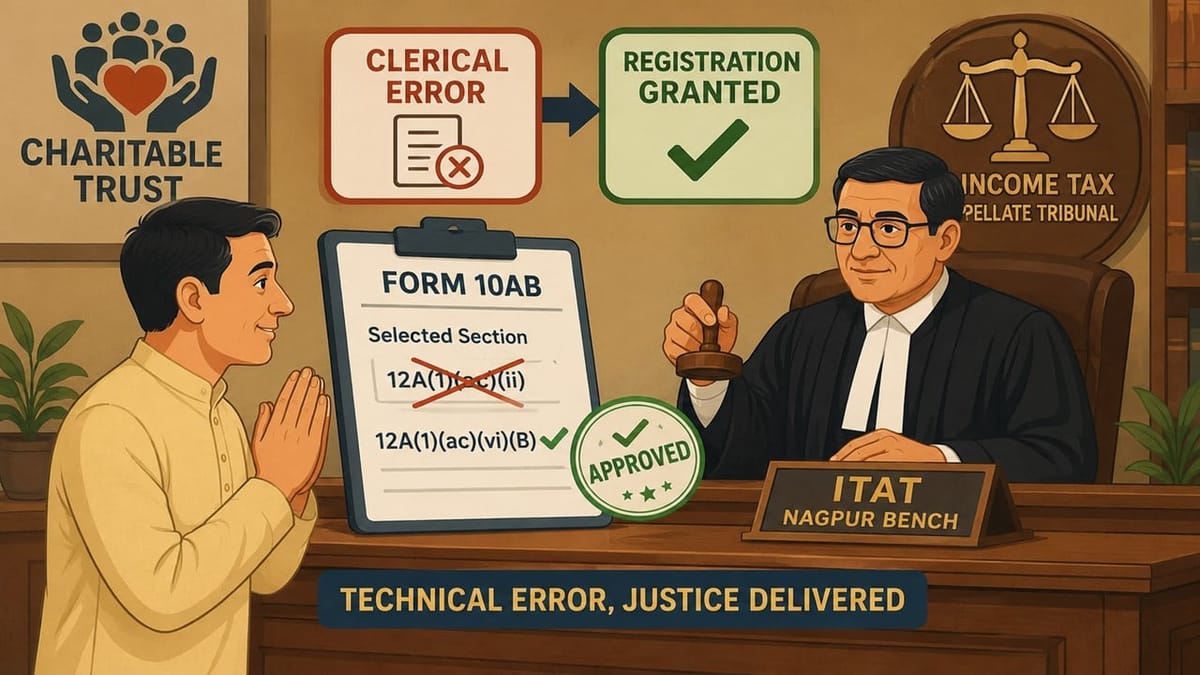 ITAT Grants 12AB Registration to Trust Despite Wrong Section Code in Form 10AB