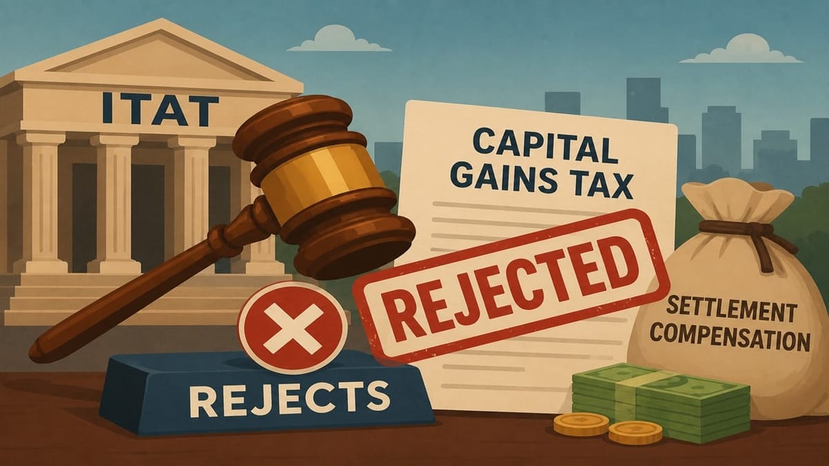 ITAT Rejects Capital Gains Tax on Settlement Compensation Received