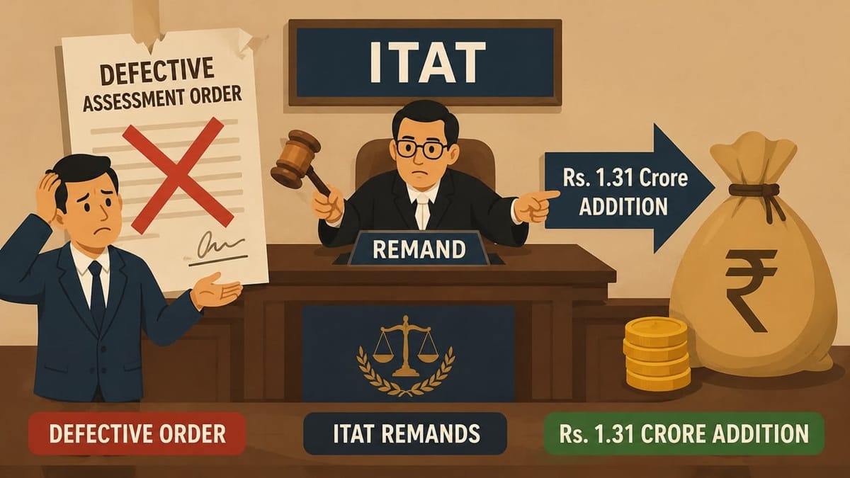 ITAT Remands Rs.1.31 Crore Income Tax Addition Over Cryptic, Incoherent and Non-Speaking Assessment Order