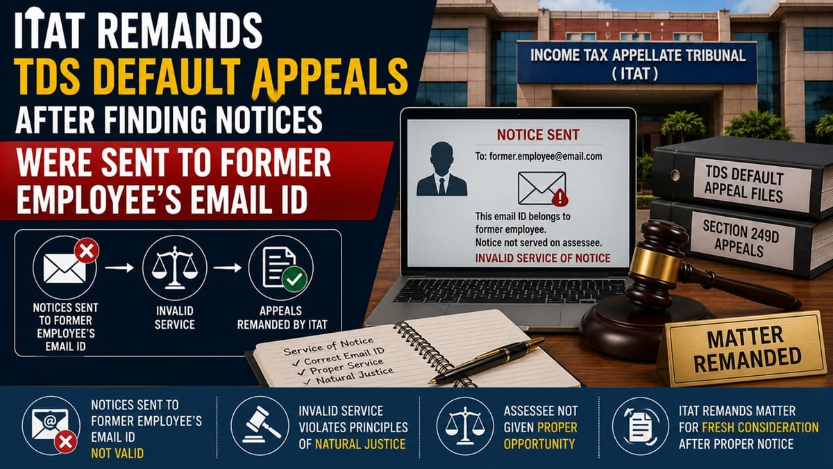 ITAT Remands TDS Default Appeals After Finding Notices Were Sent to Former Employee’s Email ID