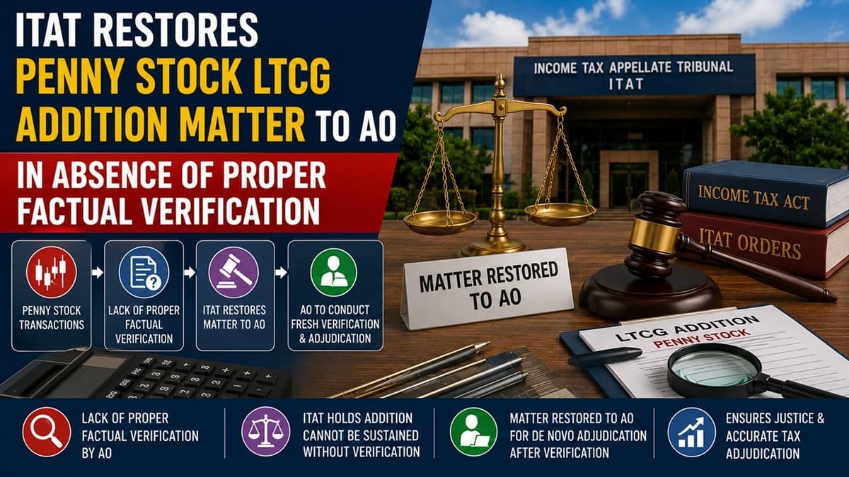Penny Stock LTCG Exemption of Rs. 1.41 Crore Under Scanner; ITAT Orders Fresh Verification After Finding Discrepancies in Share Transaction Records