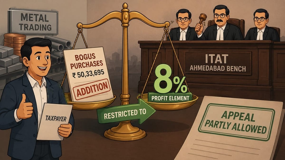 ITAT Restricts Bogus Purchase Addition to 8% Profit Element, Grants Major Relief to Taxpayer
