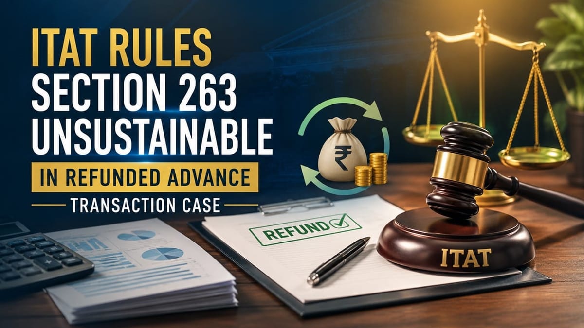 ITAT Rules Section 263 Unsustainable in Refunded Advance Transaction Case