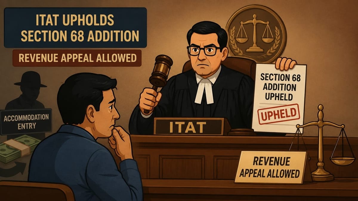 ITAT Upholds Section 68 Addition for Alleged Accommodation Entry, Allows Revenue Appeal