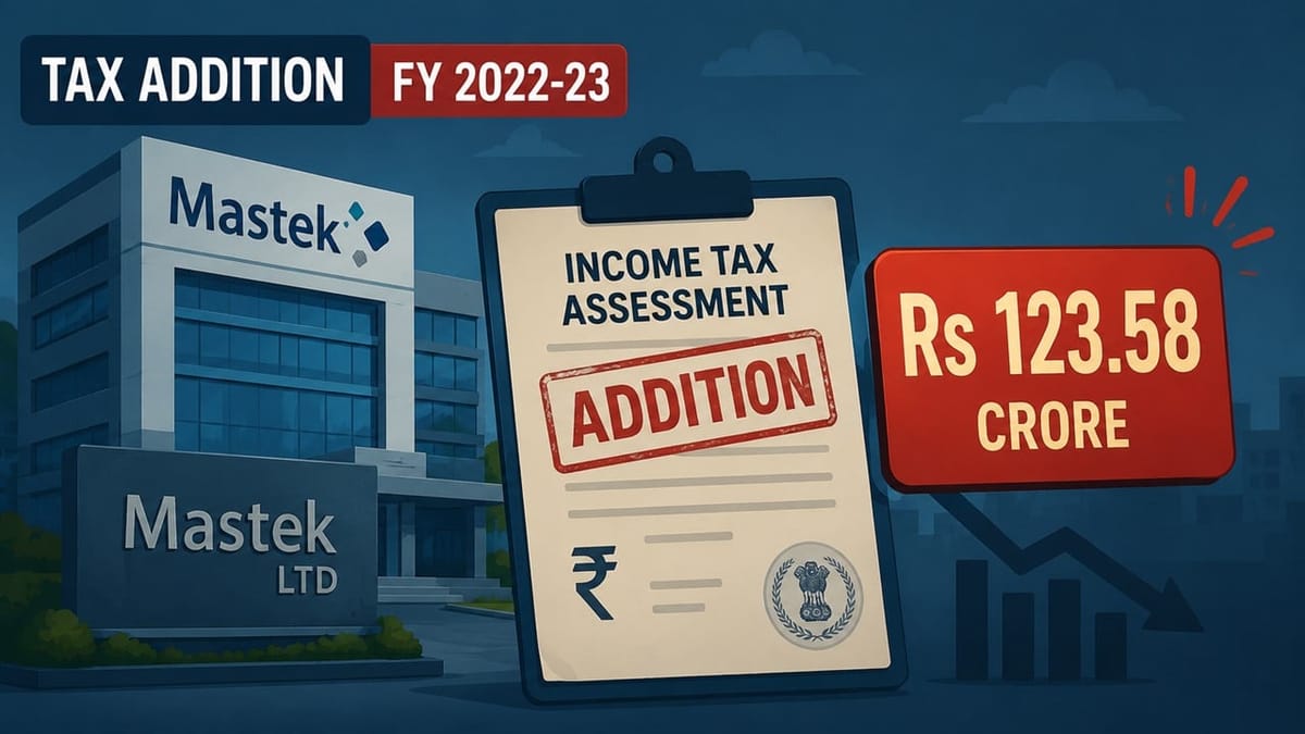 Mastek Limited Receives Rs 123.58 Crore Income Tax Addition for FY 2022-23 