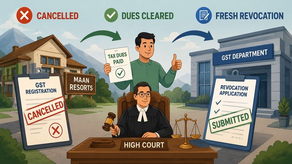 Resort Clears Pending GST Dues After Registration Cancellation; HC Allows Fresh Revocation Plea