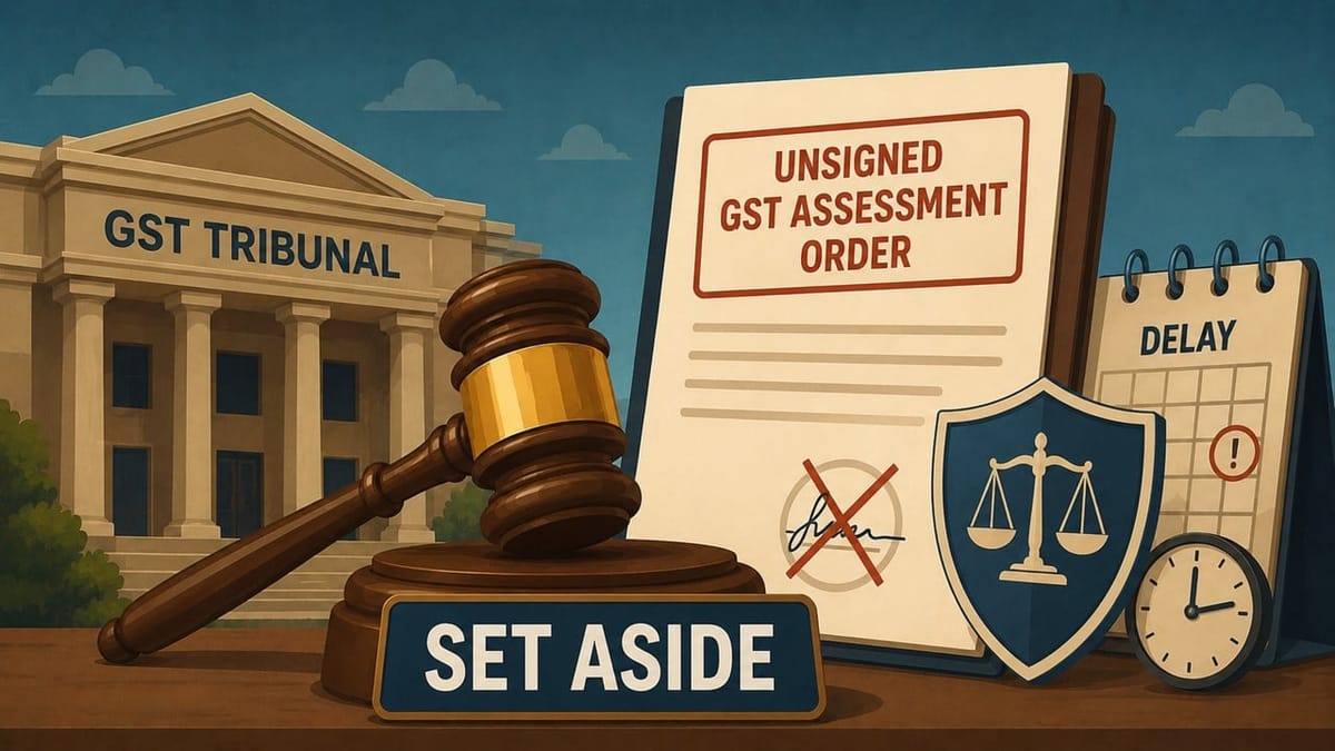 Unsigned GST Assessment Order Set Aside Despite Delay in Challenge
