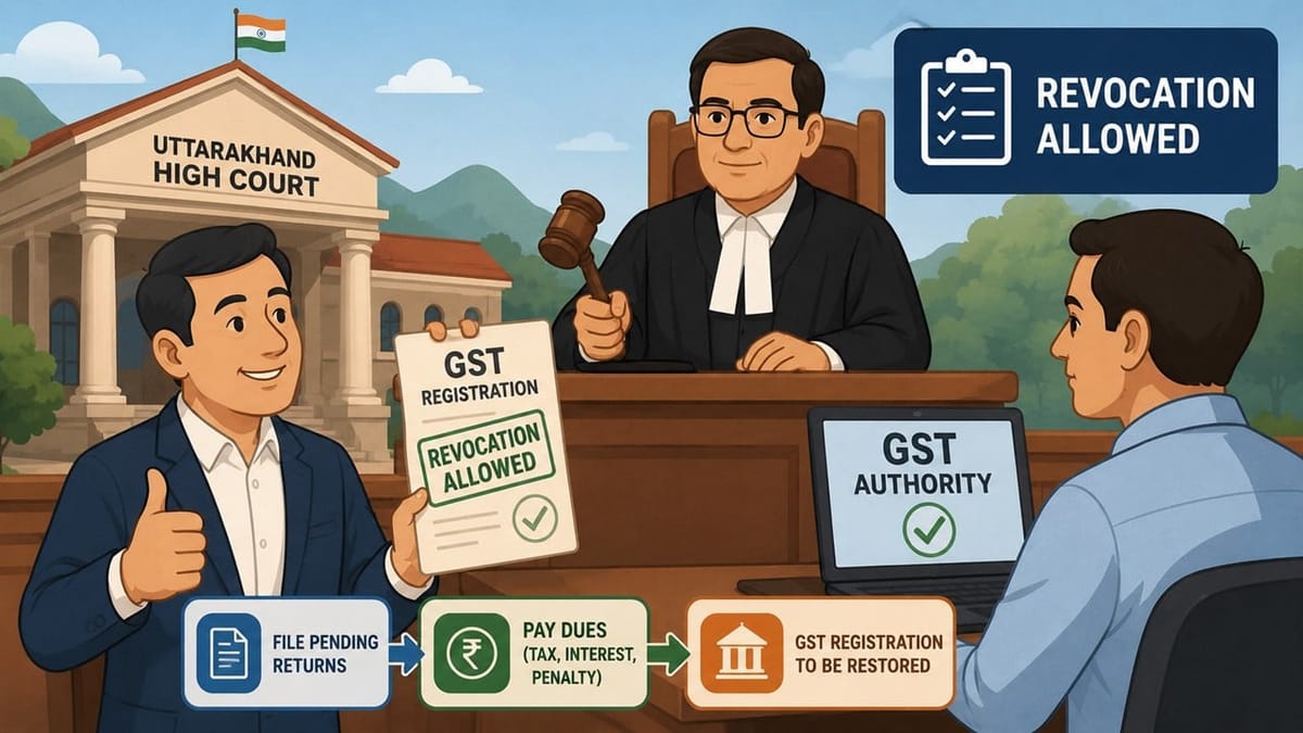 HC Allows Businessman to Seek Revocation of Cancelled GST Registration