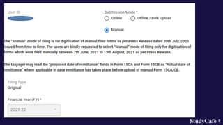 Income Tax Department releases utility for filing of Form 15CA/CB filled Manually