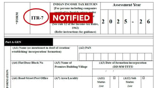 ITR Filing form for Trust, ITR-7 notified by Income Tax