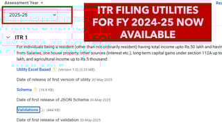 ITR Filing FY 2024-25 Started: Excel-Based Utilities now available