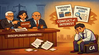 ICAI Disciplinary Committee Reprimands CA for Acting as Statutory and Internal Auditor Simultaneously