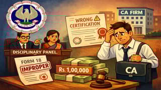 ICAI Reprimands CA, Imposes Rs. 1 Lakh Fine for Improper Form 18 Certification
