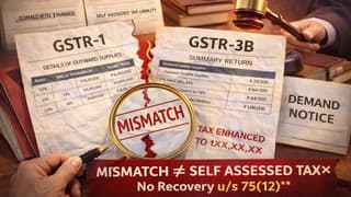 GSTR-1/3B Bonafide mismatch not Self Assessed Tax for recovery u/s 75(12): High Court