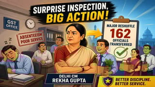 Delhi GST Department Faces Major Shake-Up After CM Rekha Gupta’s Surprise Inspection