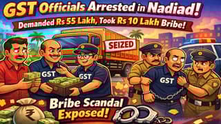 Two GST Officers Caught Red-Handed While Accepting Rs 10 Lakh Bribe
