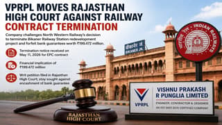 Vishnu Prakash R Punglia Moves to Rajasthan High Court Against INR 199.472 million Railway Contract Termination