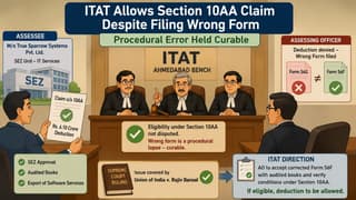 ITAT Allows Section 10AA Claim Despite Filing Wrong Form; Procedural Error Held Curable