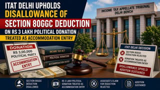 ITAT Delhi Upholds Disallowance of Section 80GGC Deduction on Rs 3 Lakh Political Donation Treated as Accommodation Entry
