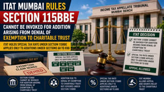 Shri Saibaba Charitable Trust Claimed Nil Income but Faced Tax on Rs. 49,321 Donation Expense; ITAT Rules Section 115BBE Tax Rate Cannot Apply