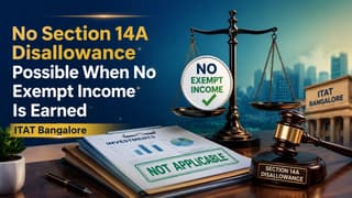 Rs. 48.37 Crore Investments Triggered Rs. 43.42 Lakh Section 14A Disallowance; ITAT Deletes Addition Due to Absence of Exempt Income