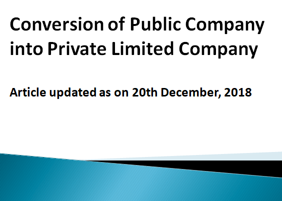 Conversion of Public Company into Private Limited Company