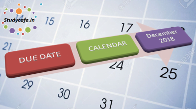 Compliance Calendar – December, 2018 | Due Date Calendar – December, 2018