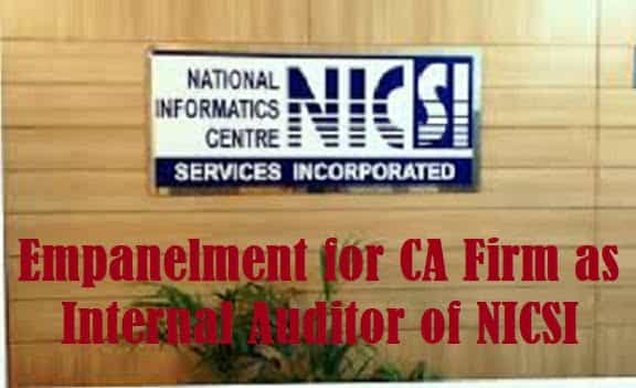 Empanelment for CA Firm as Internal Auditor of NICSI