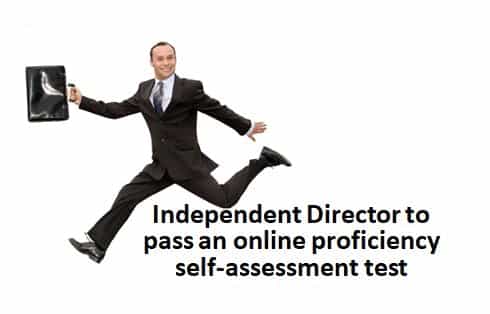 Independent Director to pass an online proficiency self-assessment test