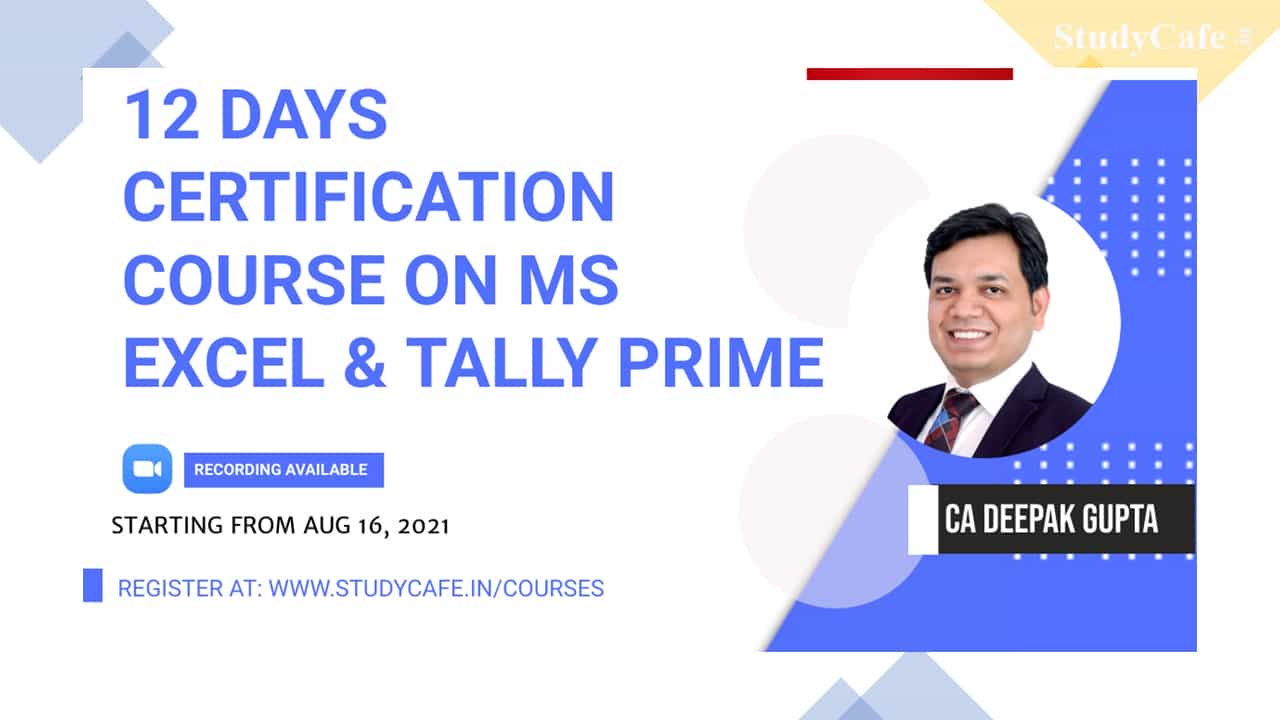 Microsoft Excel and tally prime Basic to Advance Certification Course