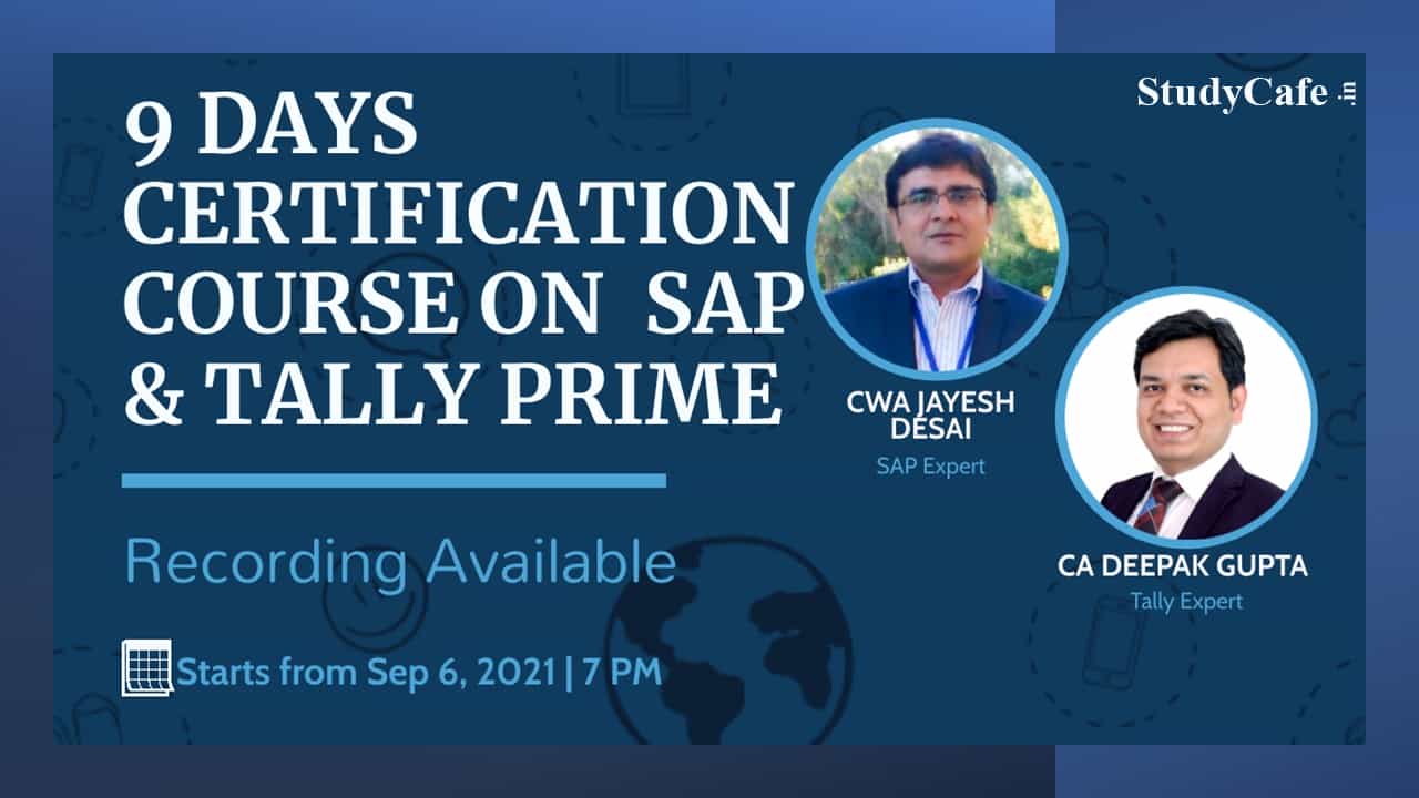 9 Days Certification Course on SAP & Tally Prime