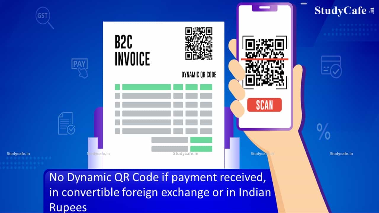 No Dynamic QR Code if payment is received by the supplier, in convertible foreign exchange or in Indian Rupees wherever permitted by the RBI
