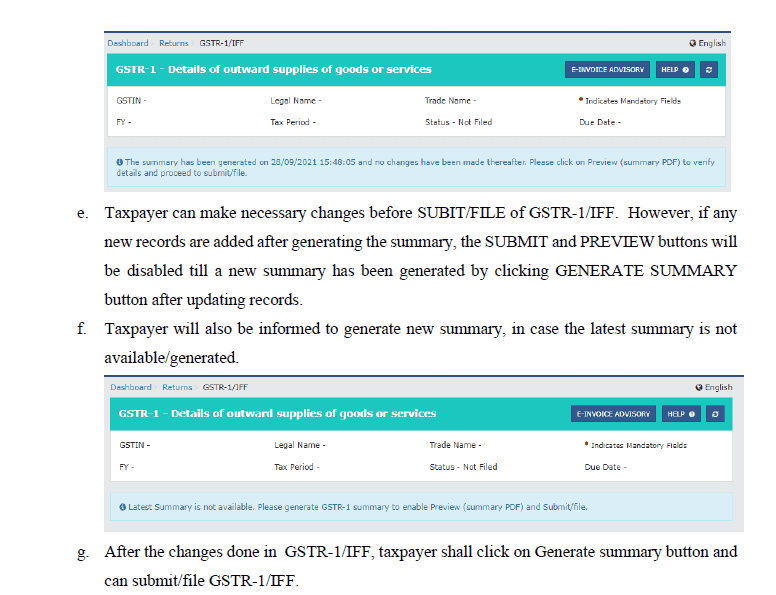 GSTR 1 Dashboard 