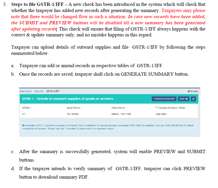 GSTR 1 Dashboard 