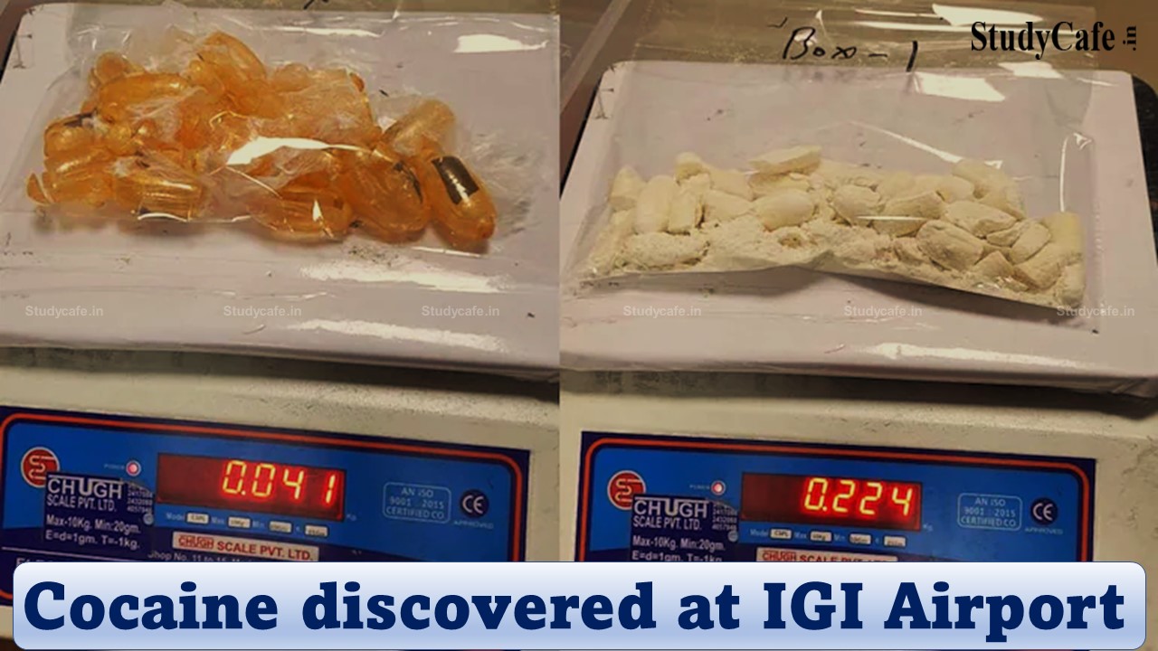 Customs Authorities discover approximately 1 kg of cocaine at IGI Airport