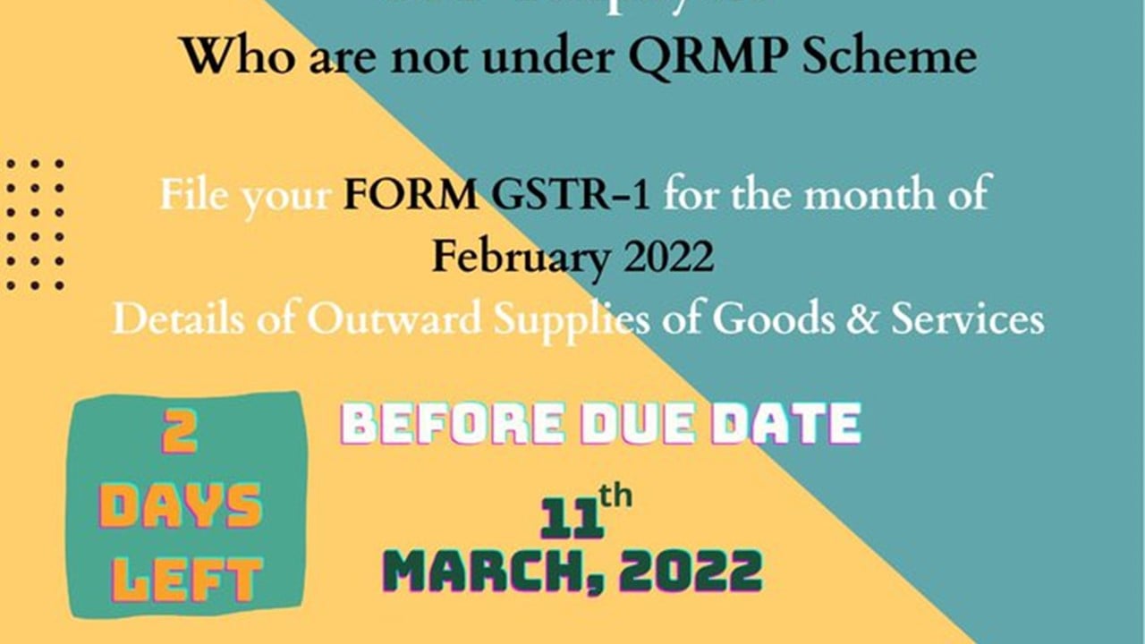 Attention GST Taxpayers who are not under QRMP Scheme!