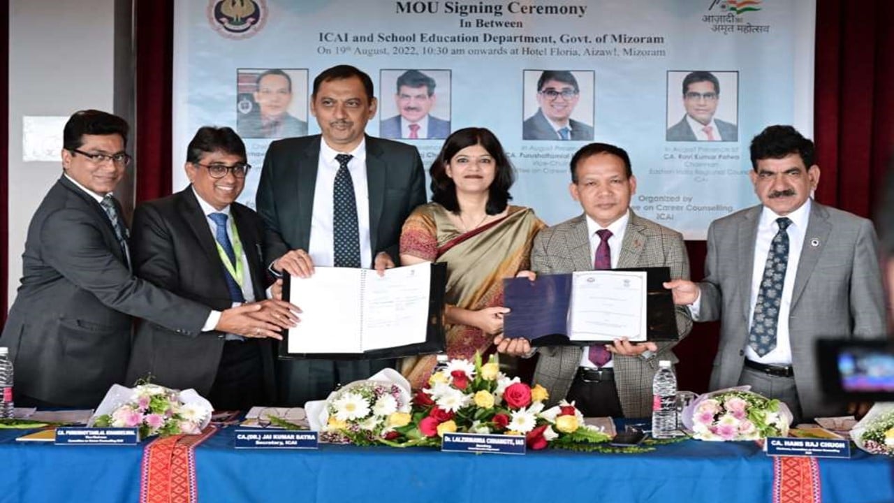 ICAI signs MoU with Mizoram School Education Deptt, Govt of Mizoram for Promoting Commerce Education