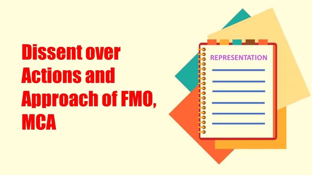 CA Organisation expresses Dissent over Actions and Approach of FMO, MCA