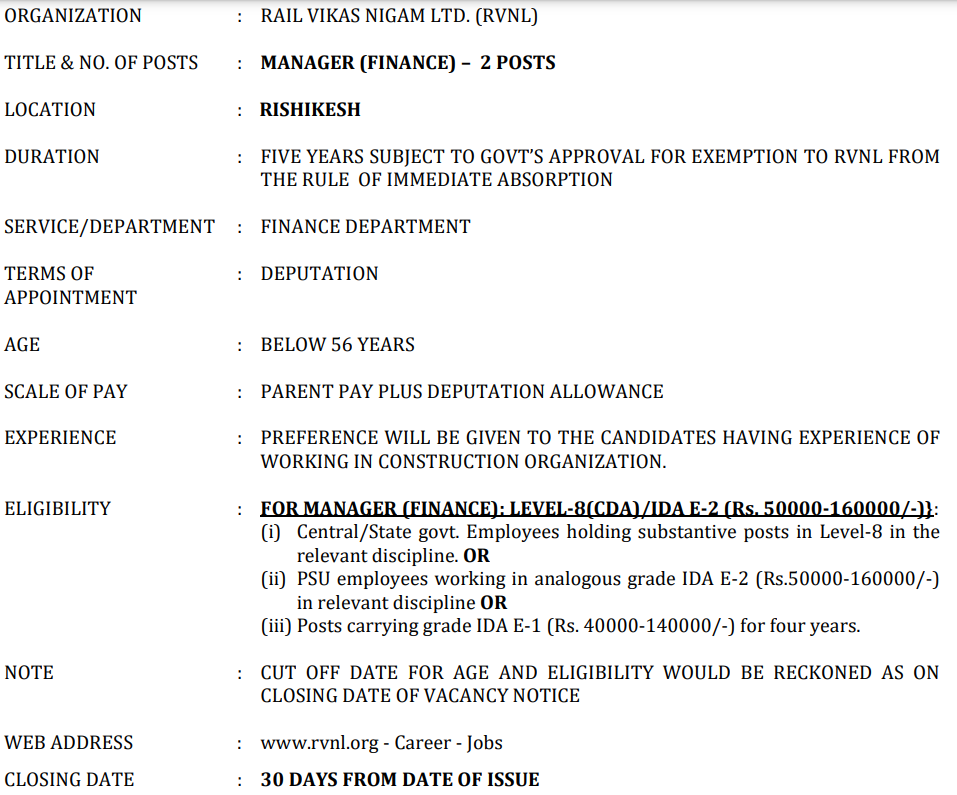 RVNL Recruitment 2023