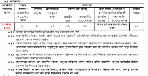 MPSC SWOP Age Limits