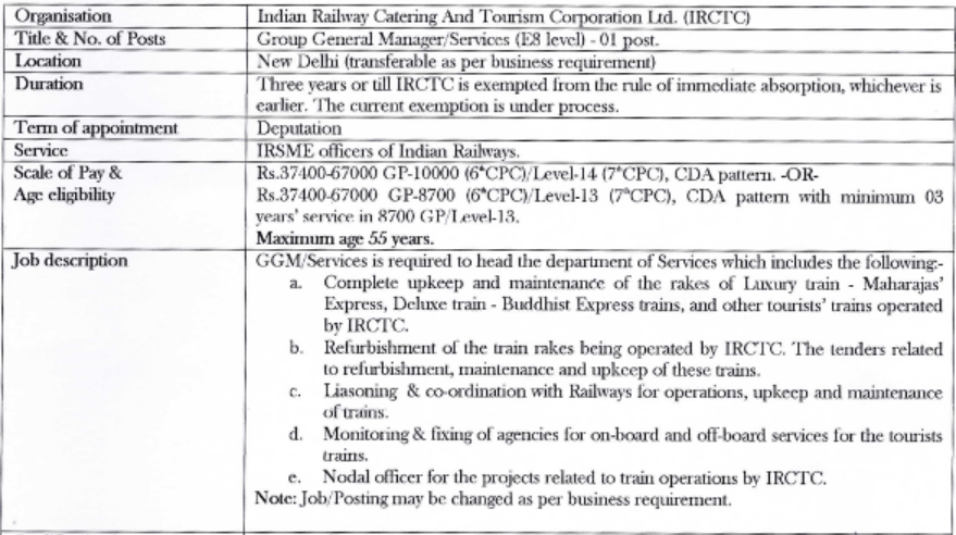 IRCTC Recruitment 2023